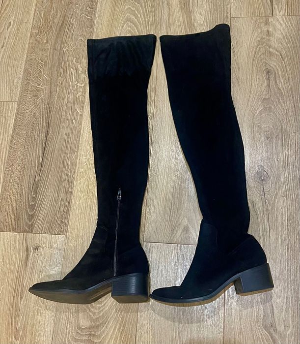 Високі чоботи чулки ботфорти чорні Stradivarius розмір EU 39