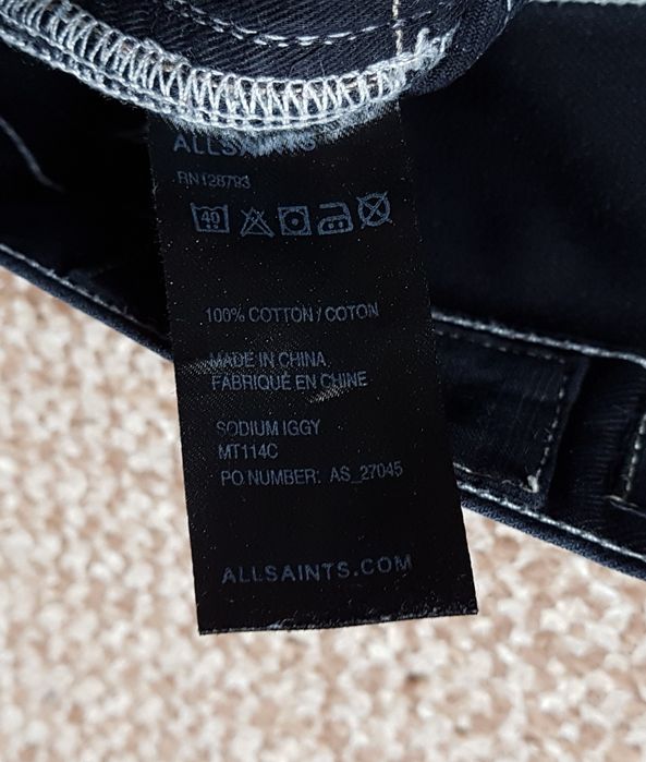 Allsaints Sodium Iggy slim fit джинси оригінал W30 чорні