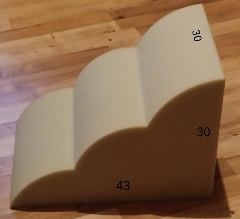 Schodki z pianki tapicerskiej dla psa - zaokrąglone