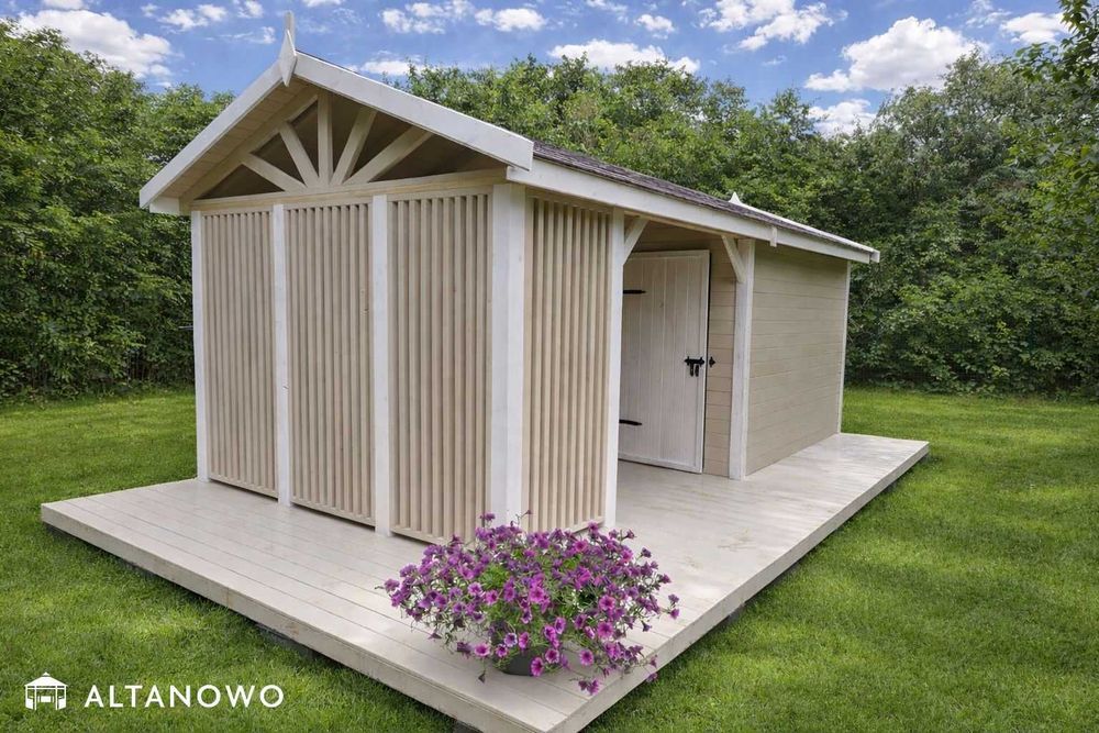 Domek drewniany z altaną ogrodowy 3x6 bez pozwolenia do 35m2