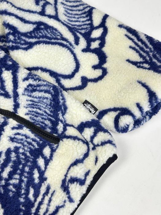 Двусторонняя флисовая куртка Stussy из шерпы Dragon
