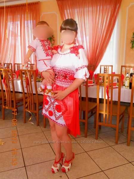 Украинский костюм, вышиванка, расшит бисером, М