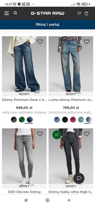 G -STAR Spodnie damskie jeansy typu 89
