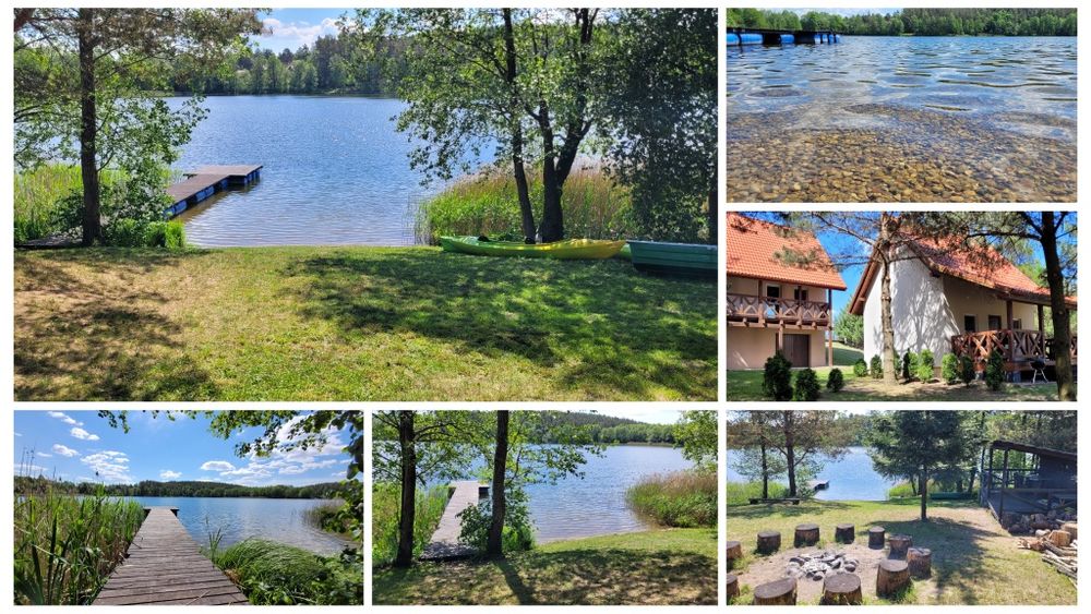Dwa Domki Własna Linia brzegowa Mazury Domek nad jeziorem Noclegi Ełk