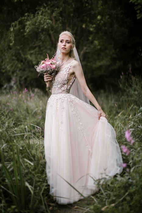 Suknia ślubna ELIZABETH PASSION 4860 Pink rozm. 36 + WELON