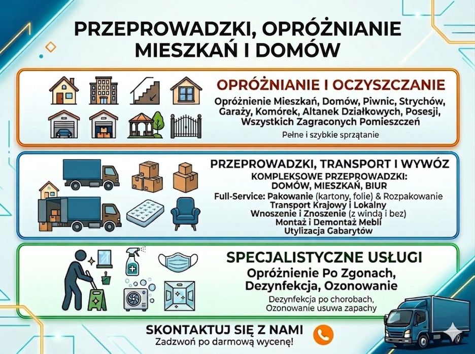 Opróżnianie Likwidacja Mieszkań Domów Wywóz Mebli Śmieci Przeprowadzki