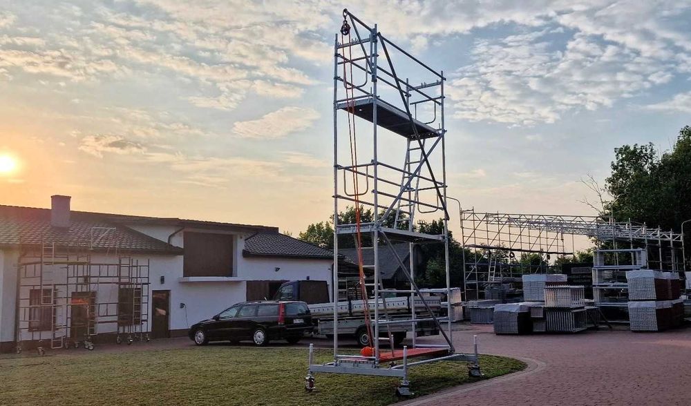 Rusztowanie Elewacyjne używane Plettac zestaw jezdny na kołach