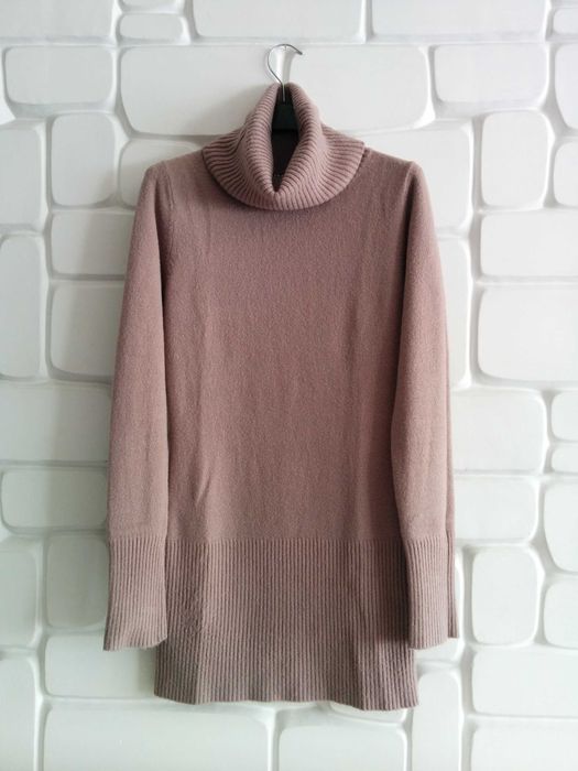 Dłuższy sweter z golfem - golf - damska tunika KINGA