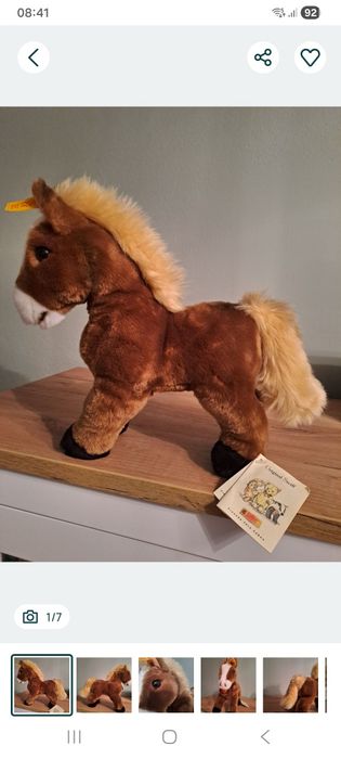 Kolekcjonerski  stary  koń  Steiff .Nowy