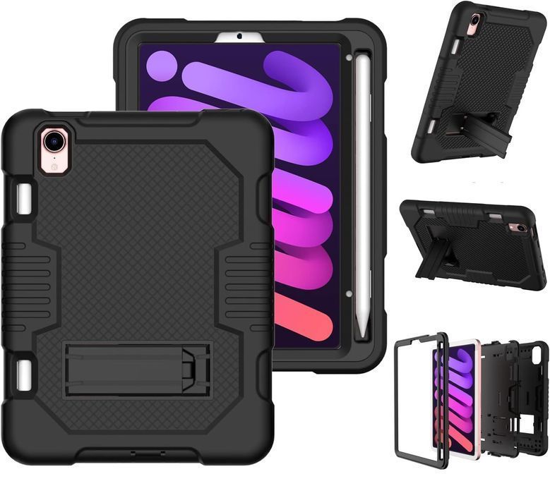 Etui do iPad Mini 6 8.3" z Podstawką i Miejscem na Rysik Czarne
