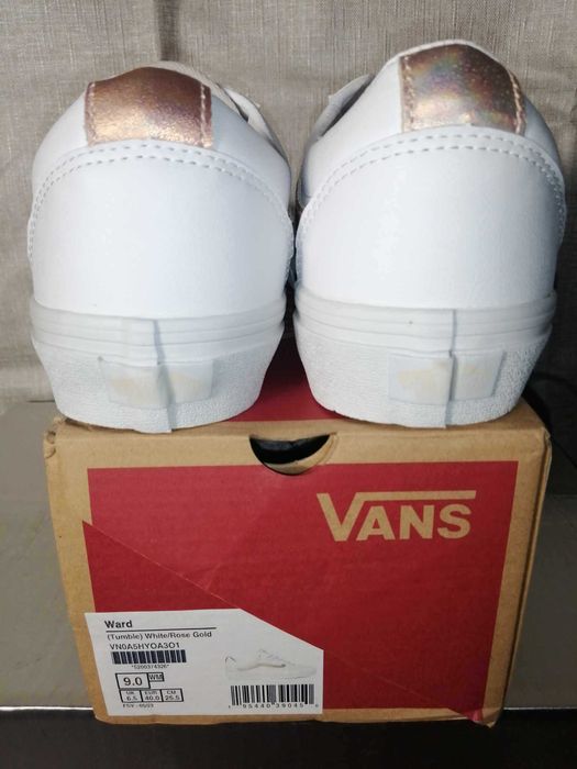 VANS WARD Nowe Buty Damskie Trampki 40 Skóra Oryginalne Białe