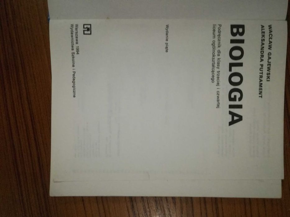 BIOLOGIA kl 3,4 podręcznik LO Gajewski