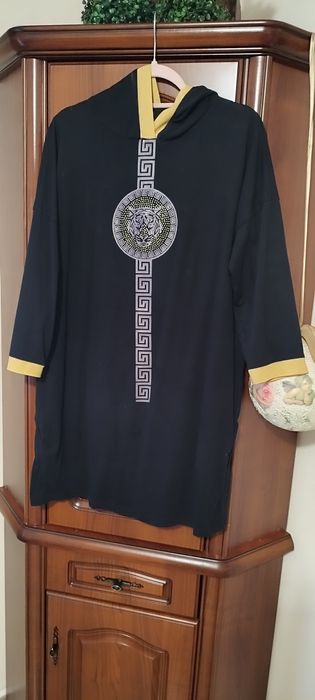 2 Bluzki, tuniki, bluzka z kapturem+golfem