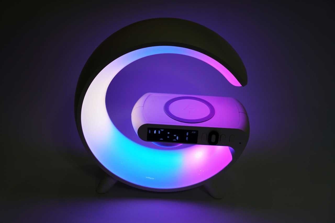 Настільна смарт-лампа RGB з бездротовою зарядкою Bluetooth колонкою ...