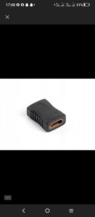 Adapter HDMI(F)->HDMI(F) BECZKA czarny 4K 8k