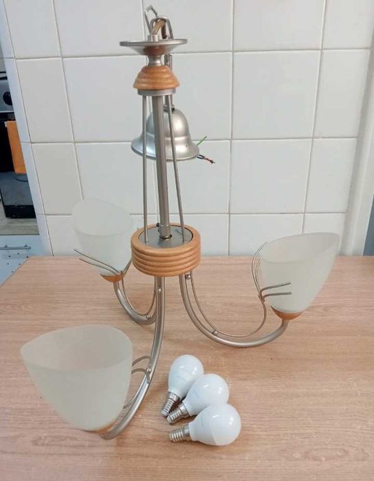 Candeeiro de Teto Vintage Metal Lux (Made in Italy) + 3 Lâmpadas LED Lexman E14