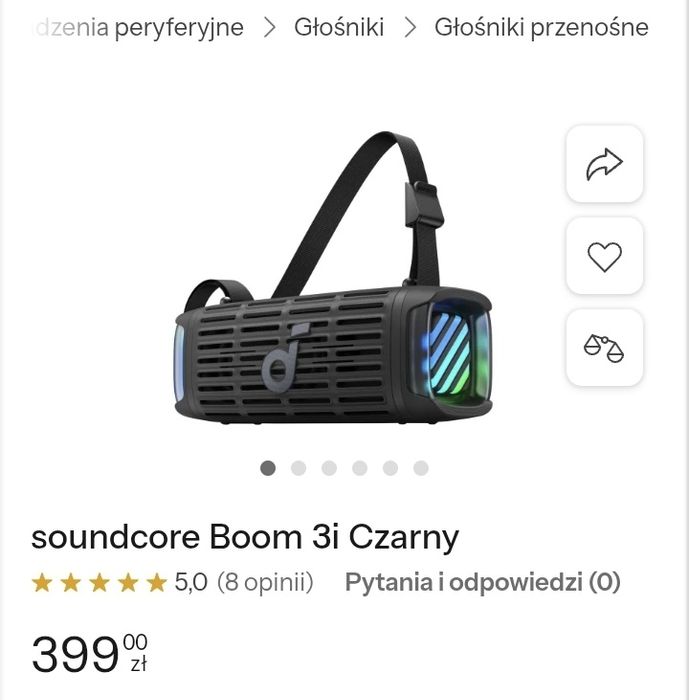 soundcore Boom 3i Czarny Nowy głośnik