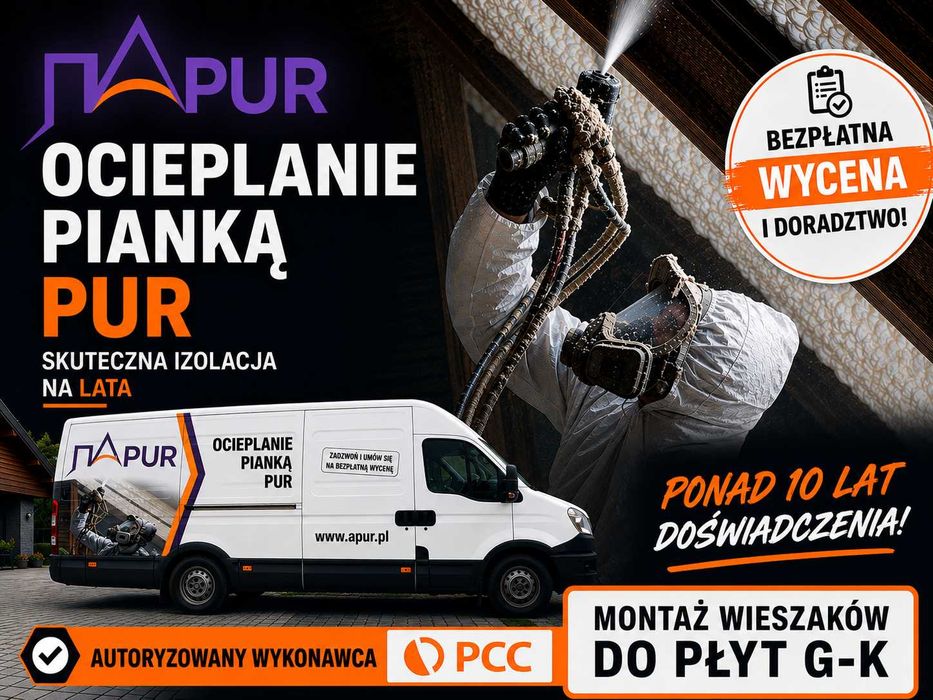 Ocieplanie pianką PUR, ocieplanie poddasza pianą PUR, izolacja poddasza pianką PUR, termoizolacje pianą PUR