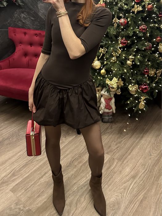Сукня коричнева міні zara s