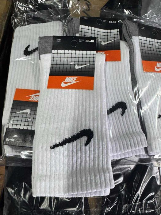 Шкарпетки/носки Найк оптом/роздріб білі/сірі/чорні, високі/довгі