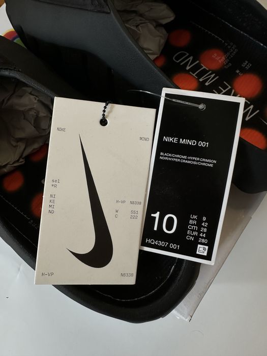 Nike Mind 001 Black Chrome Hyper Crimson Buty Sneakersy 44 Nowe ISPA Recovery Sensory Kicks klapki japonki swag drill drip wygodne