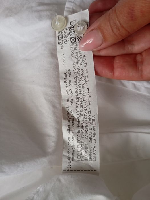 ZARA M-XL owersizowa luźna sukienka szmizjerka biała bawełniana