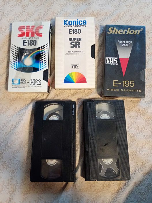 Kasety vhs 5 sztuk e-180 e-195