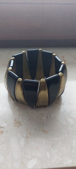 Bransoletka czarno złota