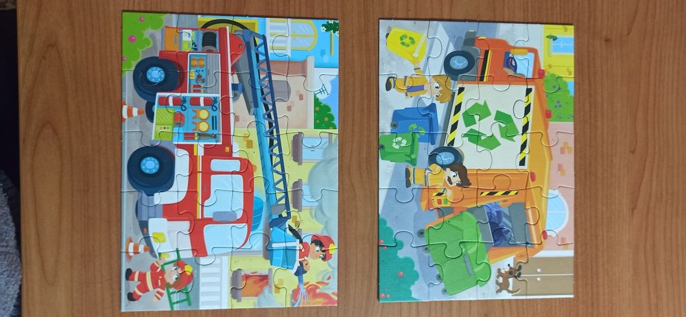 Zestaw 8 opakowań puzzli, Bob Budowniczy, koparka, auta