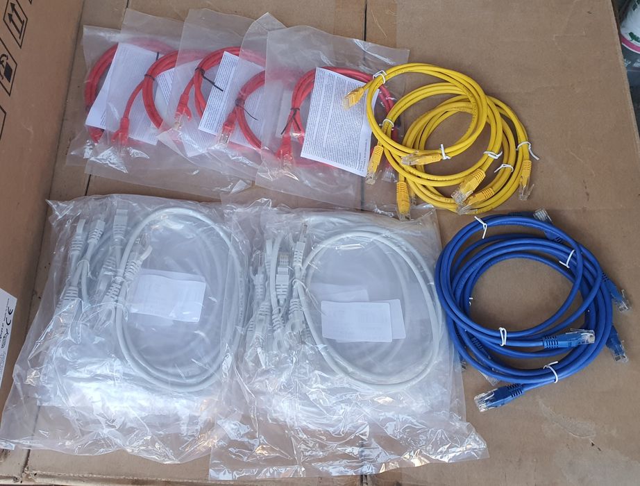 Przyłącze Patch cord lan kabel przewód komputerowy skrętka kolor