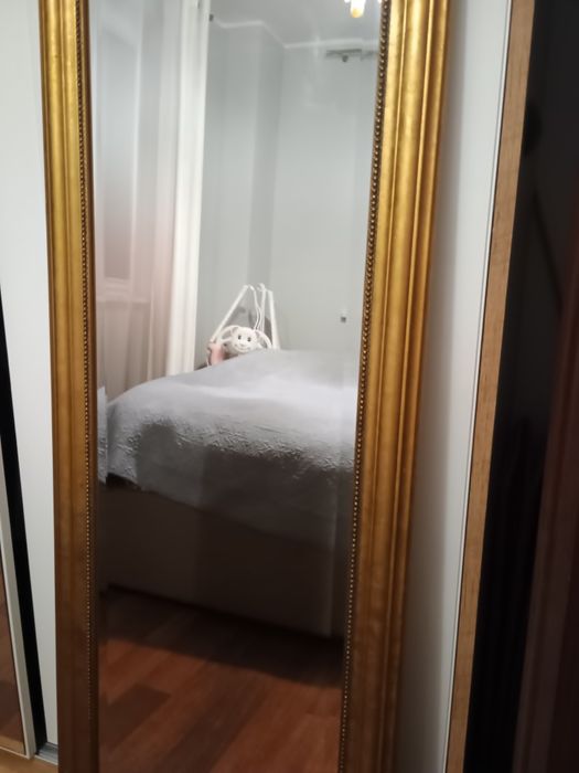 Lustro wiszące ścienne 140 x 50 solidne złote
