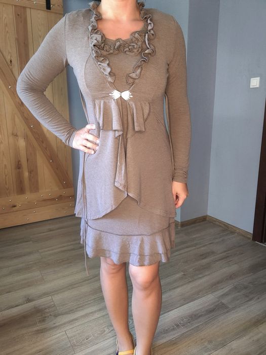 Sukienka i narzutka dzianinowa M/L