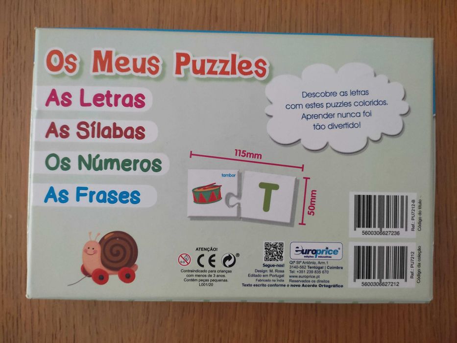 Jogo Os meus puzzles As letras