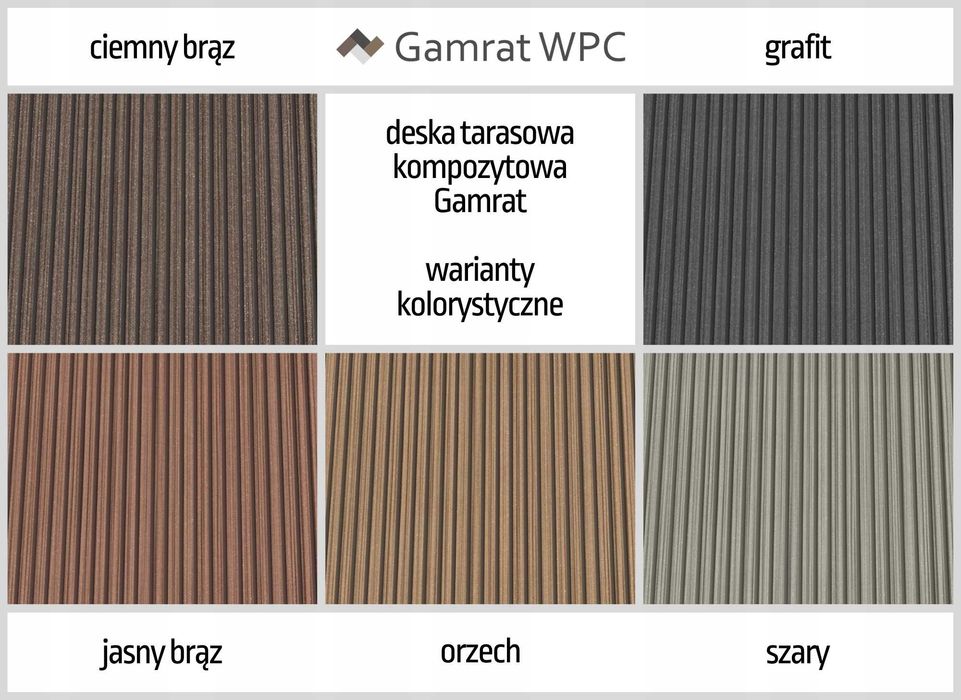deska tarasowa kompozytowa Gamrat 160x25mm odcienie szarości brązu