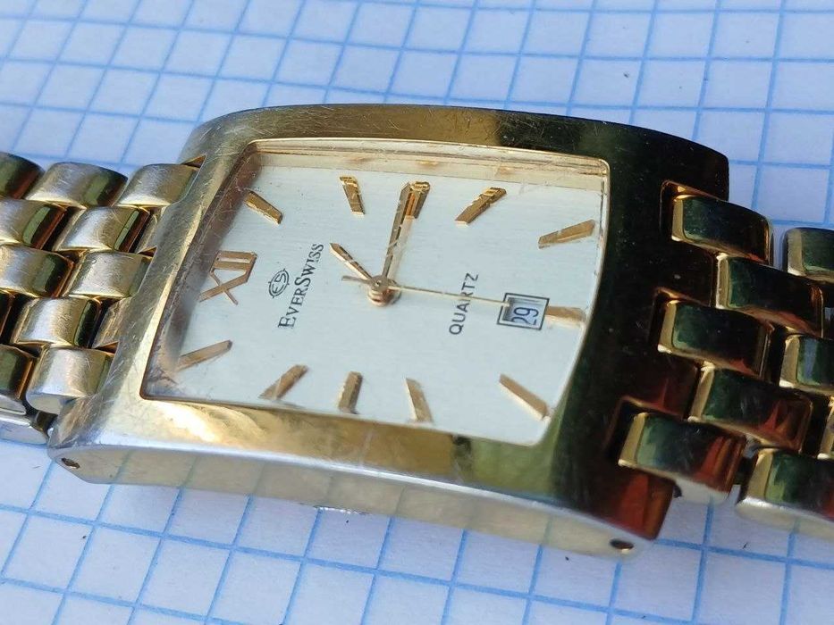 Вінтажний швейцарський чоловічий годинник EverSwiss 4508-GGS Таnk