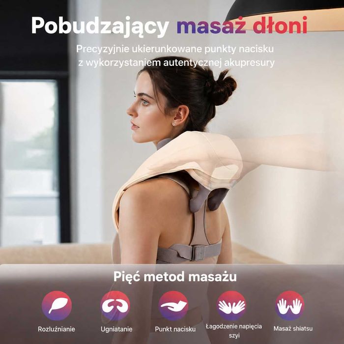 Masażer Szyi Arboleaf 6D Shiatsu | Bezprzewodowy | Podgrzewanie | 3 Tryby