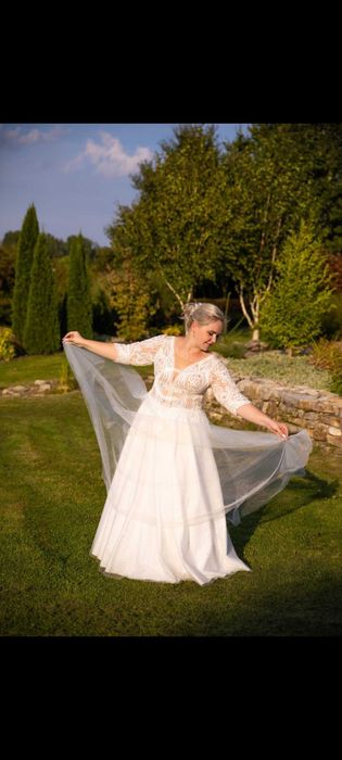 Suknia ślubna- kolor śmietankowy