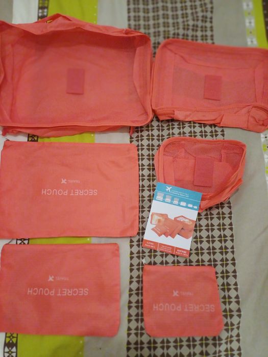 6 Bolsas arrumação mala viagem Novas!