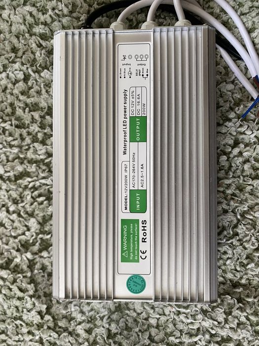 Блок живлення 200W-IP67 metal 12V