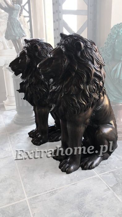 Lew z brązu H 117cm, Rzeźba Lwa z brązu . Lwy pałacowe .2szt