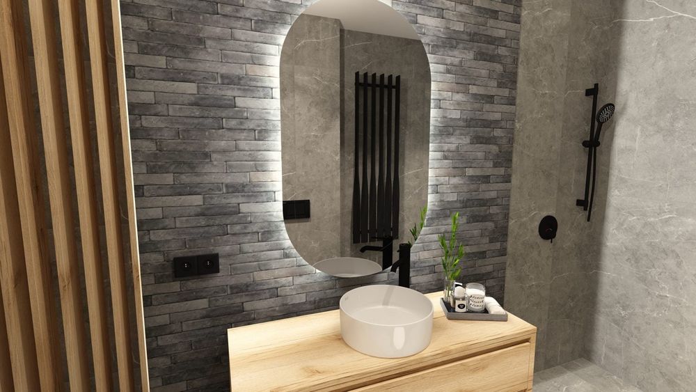 Lustro z podświetleniem LED I włącznikiem na zbliżenie ręki. Nowe!