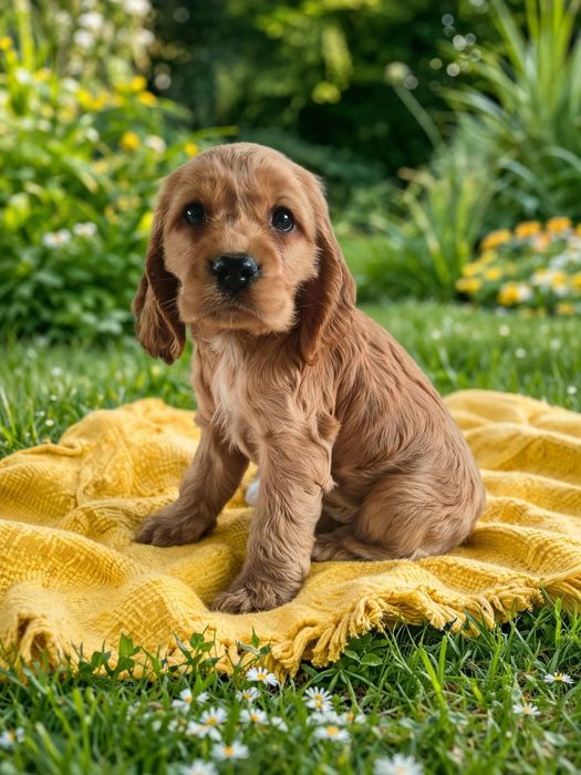 Cocker spaniel złoty szczeniak