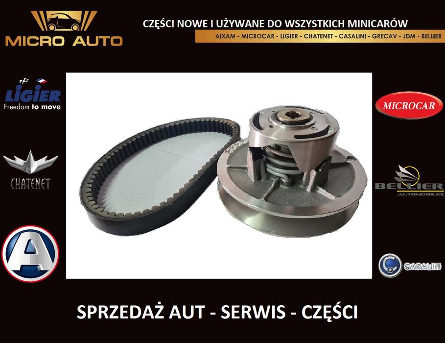 Zestaw Sprzęgło Pas napędowy Aixam 400 500 A721 A741 627