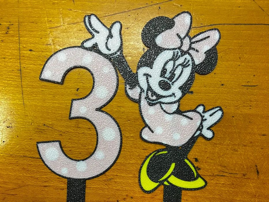 Topo de Bolo Minnie Mouse Aniversário 30 Anos
