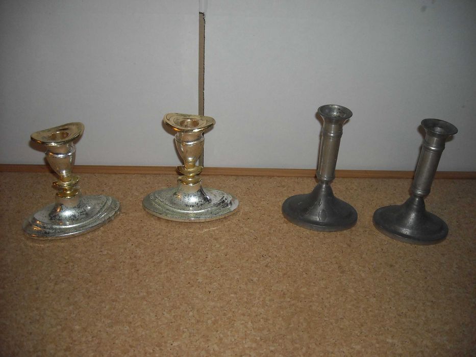 Diversos castiçais - suporte de velas antigos metal ceramica vidro
