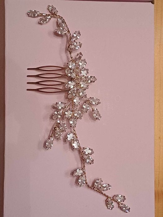 Ozdoba slubna do wlosow golden rose