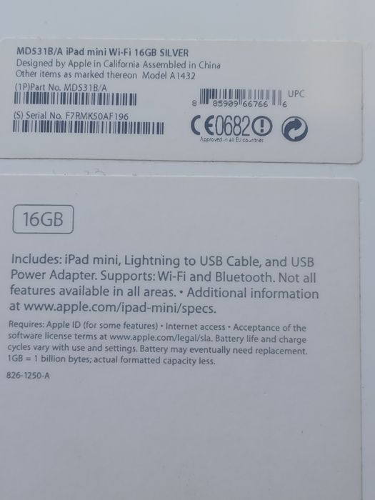 Ipad Mini 16 Gb Srebrny/ biały