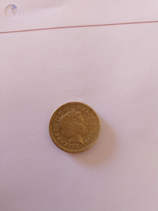 Moeda 1 Libra Esterlina (One Pound) 2002 - Reino Unido (Três Leões)