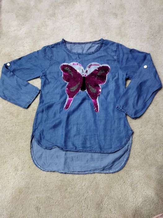 Tunika jeansowa z odwracanymi cekinami