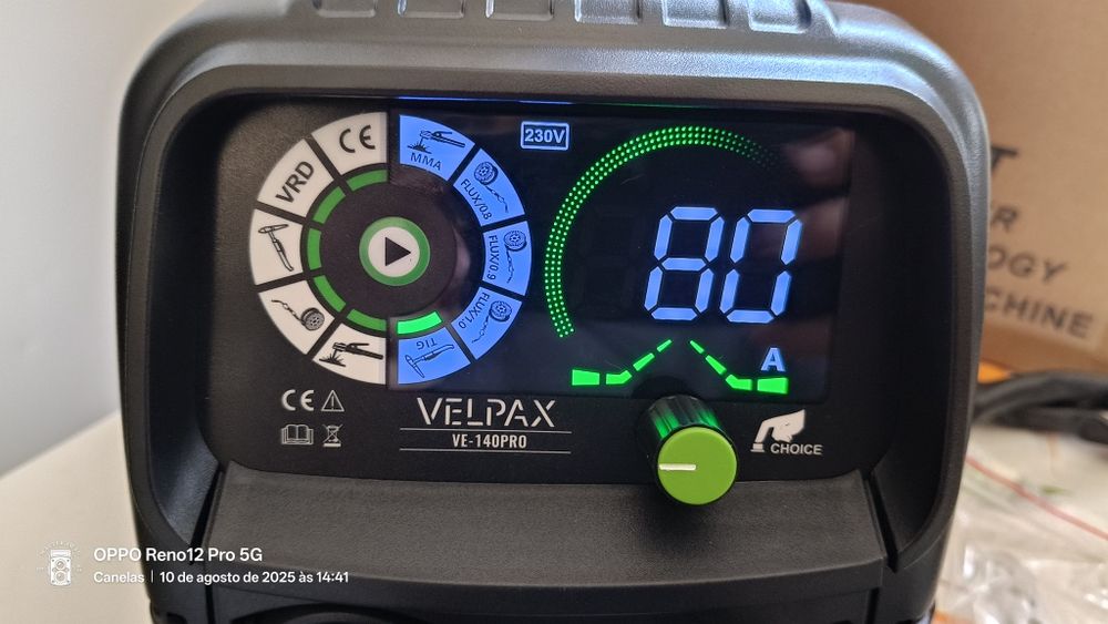 Conjunto capacete + máquina soldar VELPAX 140A 3mods